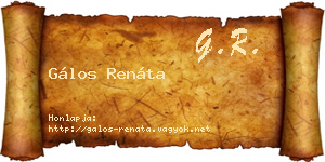 Gálos Renáta névjegykártya